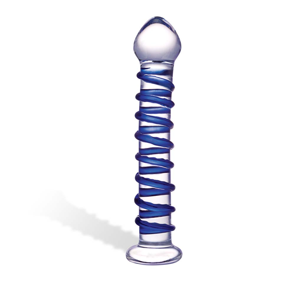 Gläs - Gläs Spiral Blue Dildo