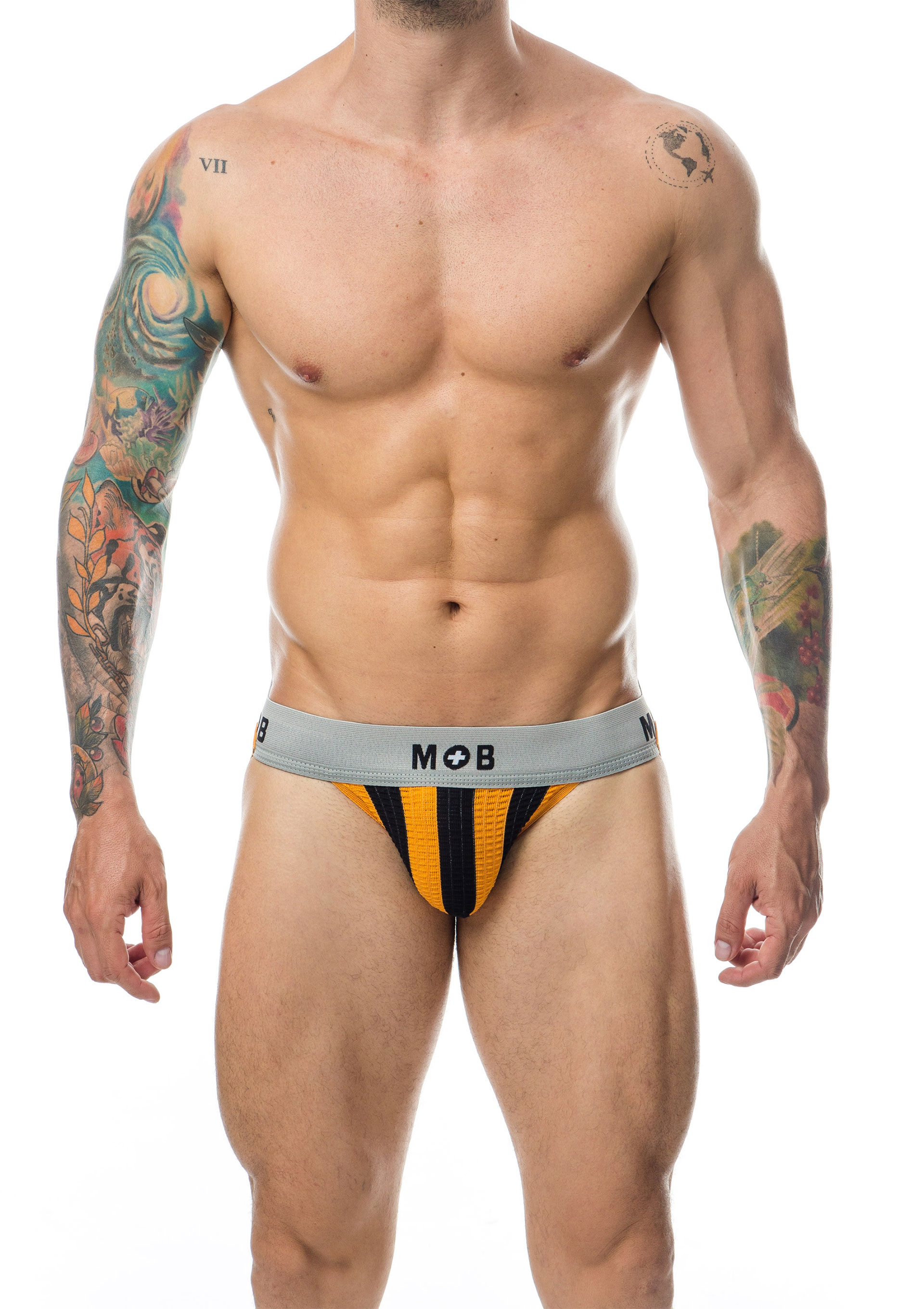 MOB Eroticwear  - MOB Stripe Classic Jock Orange