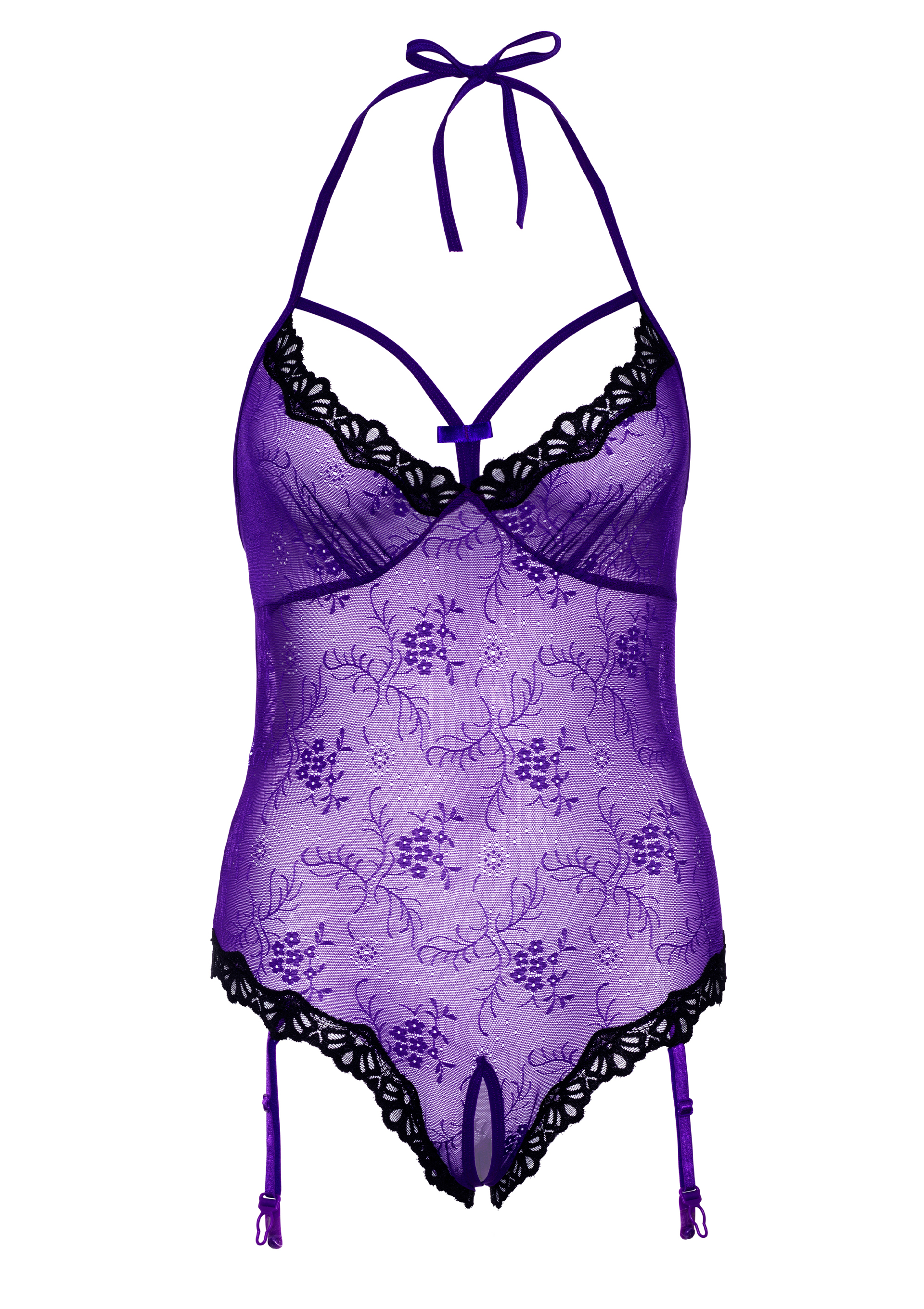 Daring - Daring Lace Teddy with Open Crotch