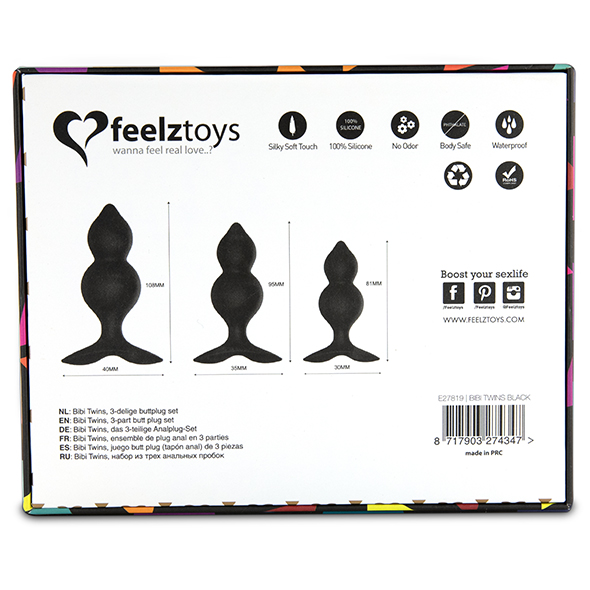 Feelztoys - Bibi Twin Buttplug Set Black