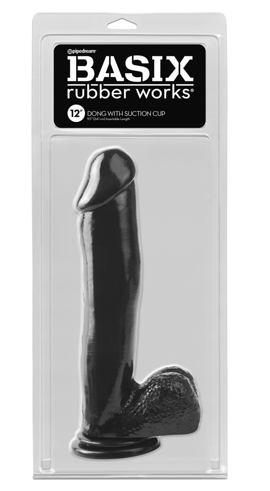 Basix - Basix  Dong with Suction Cup 12" Black