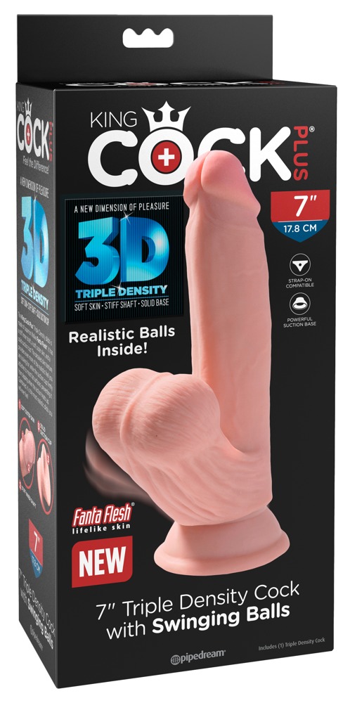 King Cock - Triple Density Cock 7'' with Swinging Balls