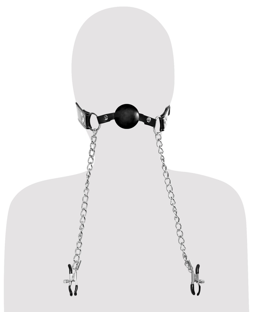 Fetish Fantasy - Deluxe Ball Gag and Nipple Clamps