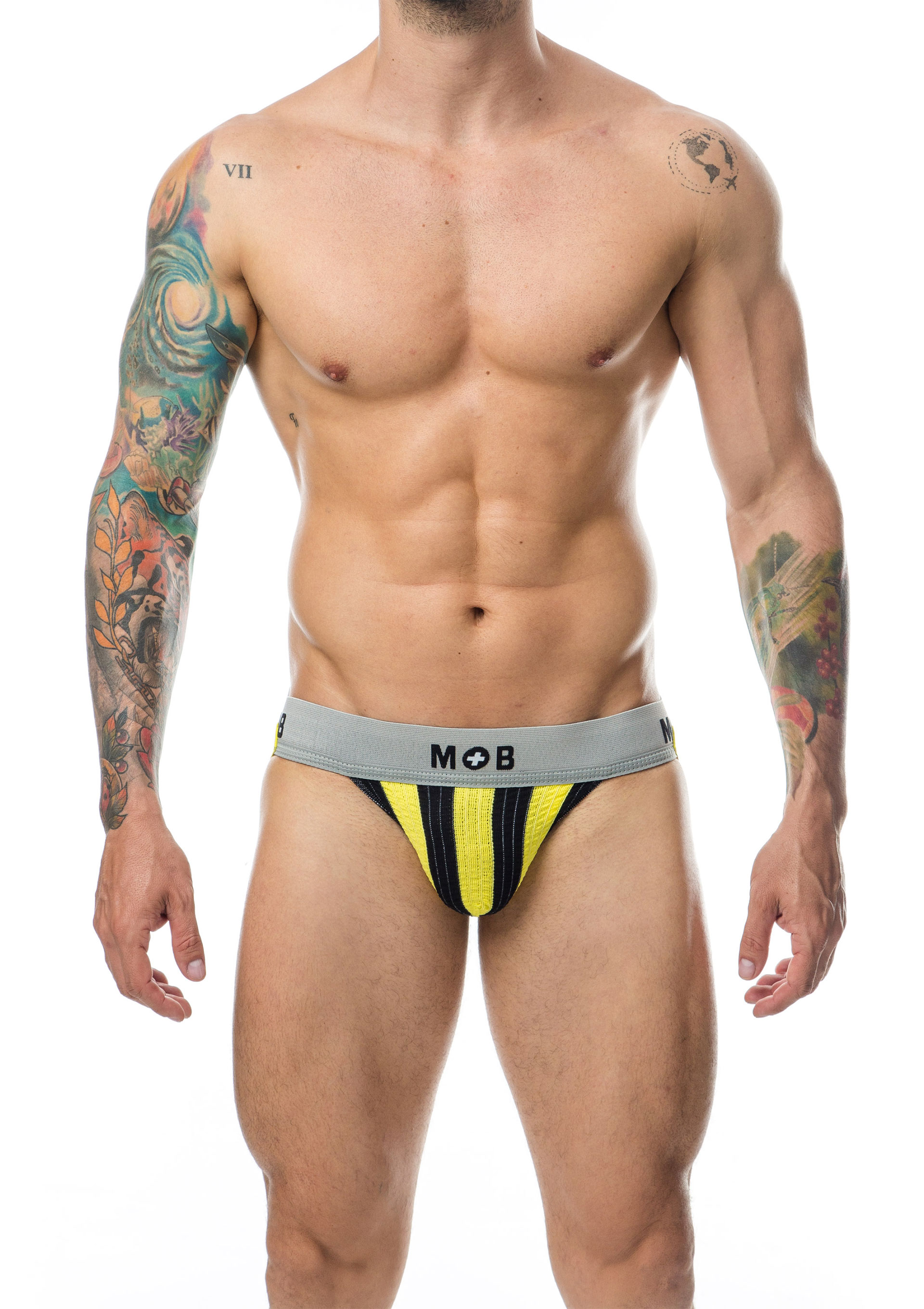 MOB Eroticwear  - MOB Stripe Classic Jock Yellow