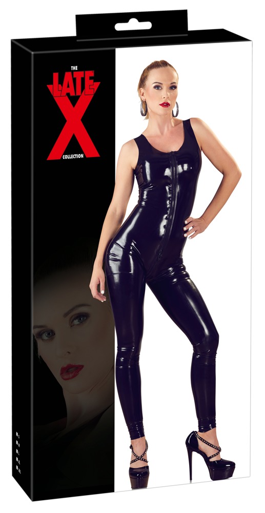 Late-X - Latex-Catsuit in Schwarz