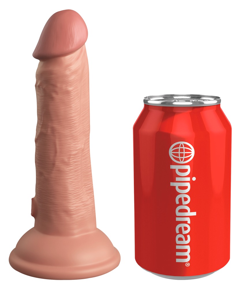 King Cock - 6“ Vibrating + Dual Density Silicone Cock