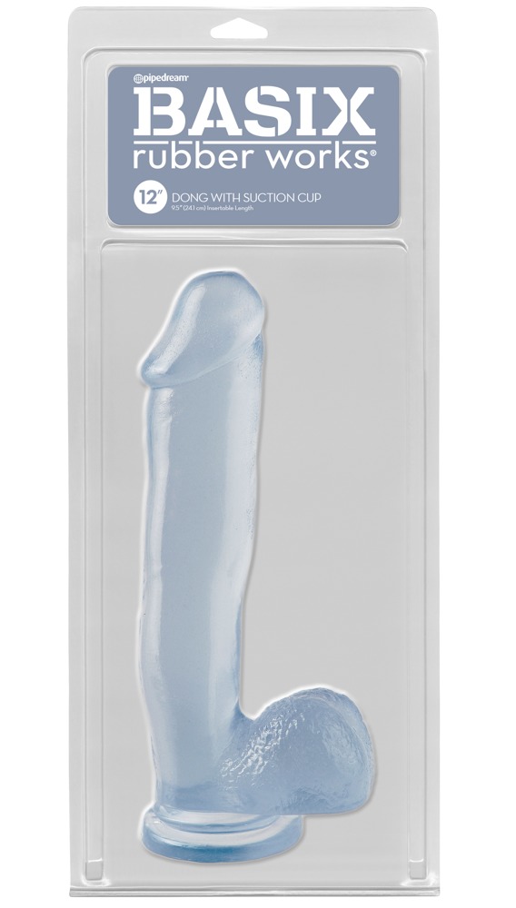 Basix - Basix  Dong with Suction Cup 12" Clear